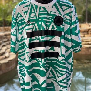 ADIDAS TAN DNA GRAPHIC NUMBER 10 SOCCER JERSEY 2XL